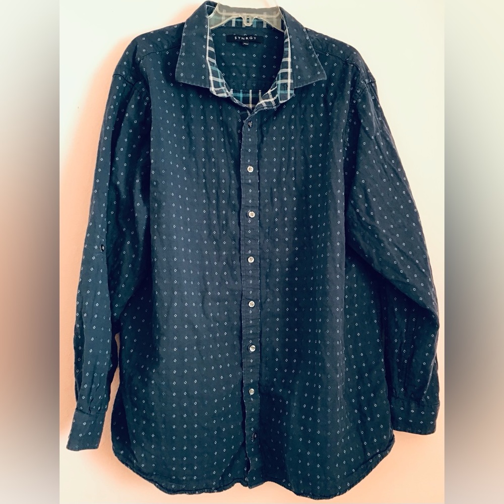 SYNGRY MENS blue dress shirt size 2X